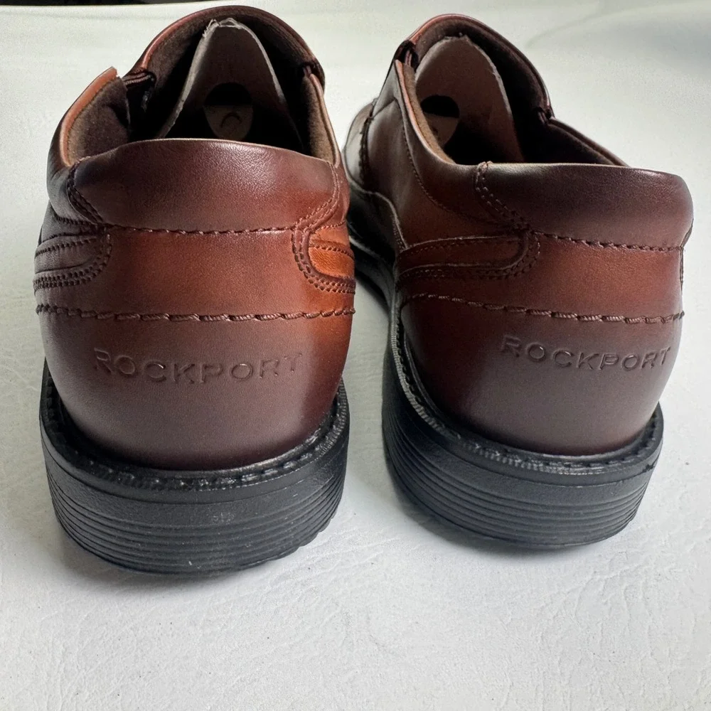 Rockport SL2 Bike SO Men Tan Havane Leather Slip On Loafer Shoes CH5296 9.5W